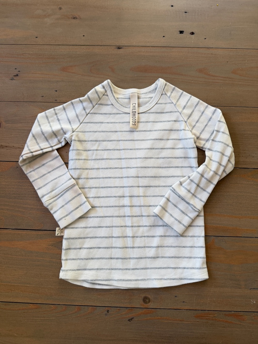 Childhoods Clothing Cream & Gray Striped Long-Sleeve Top - 2T